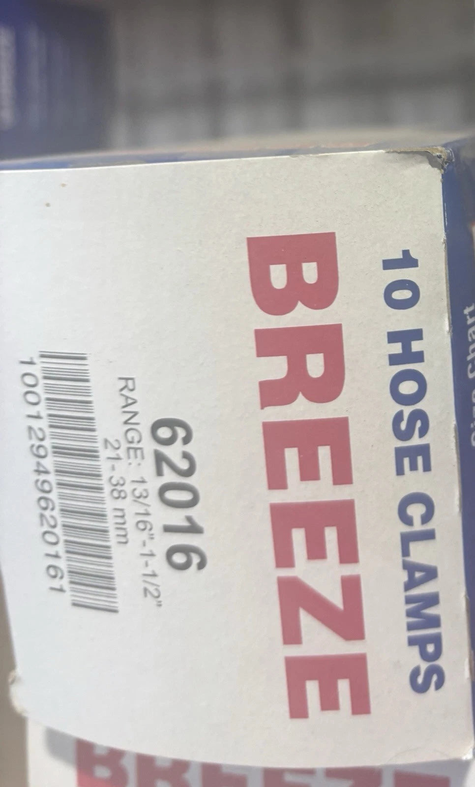 Breeze Stainless Steel Hose Clamp SAE Size 20, 13/16”-1 1/2”,62016, 10 clamps per box