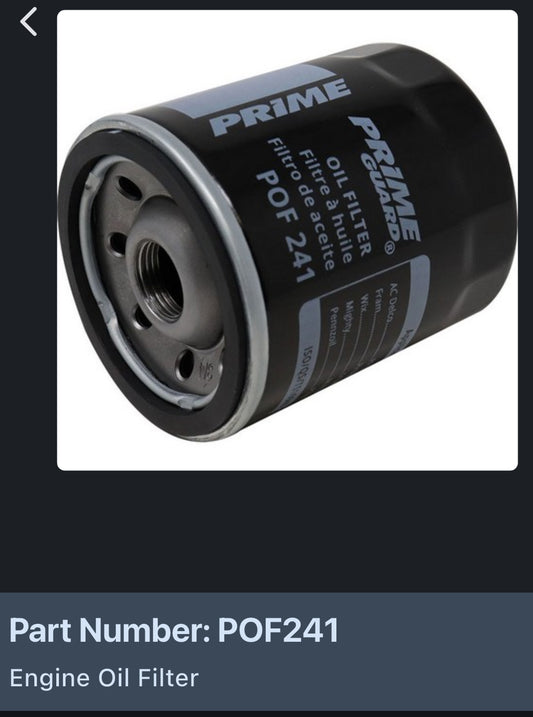 Primeguard oil filter POF 241
