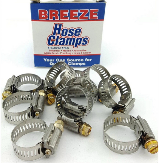 62006 Breeze Hose Clamps, SC6, 3506, 7/16”-25/32”, 11-20mm