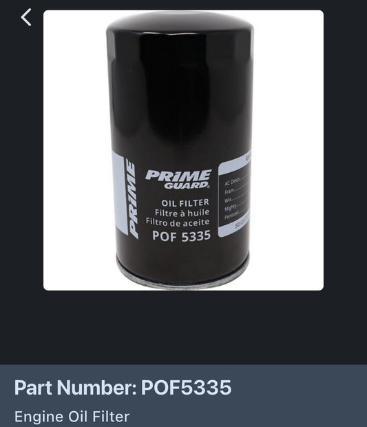 Primeguard oil filter POF 5335