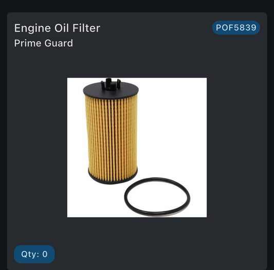 Primeguard oil filter POF 5839