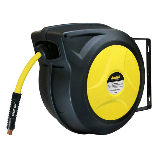 Amflo Automatic Air Hose Reel 3/8" X50 Foot Hybrid Hose, 588HR-RET