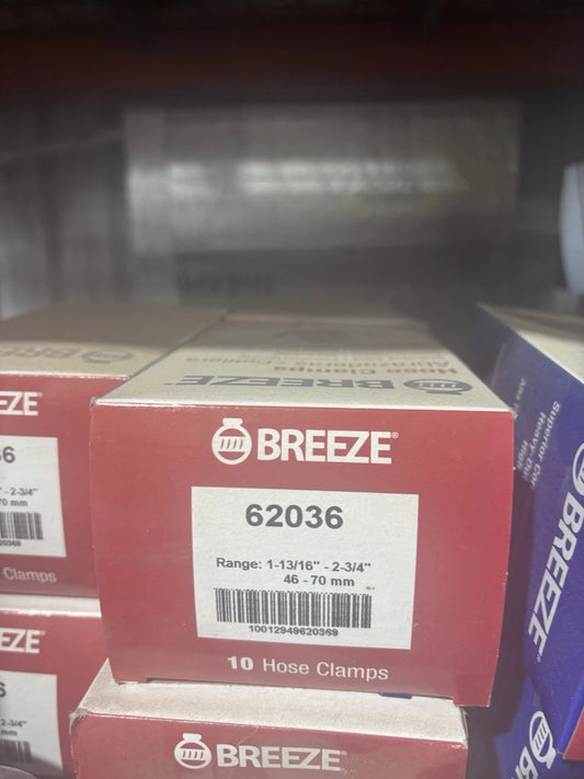 62036,Breeze Stainless Steel Hose Clamp, CC36, 1 13/16” - 2 3/4”, 46-70mm