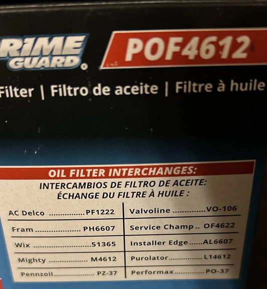 Primeguard oil filter POF 4612